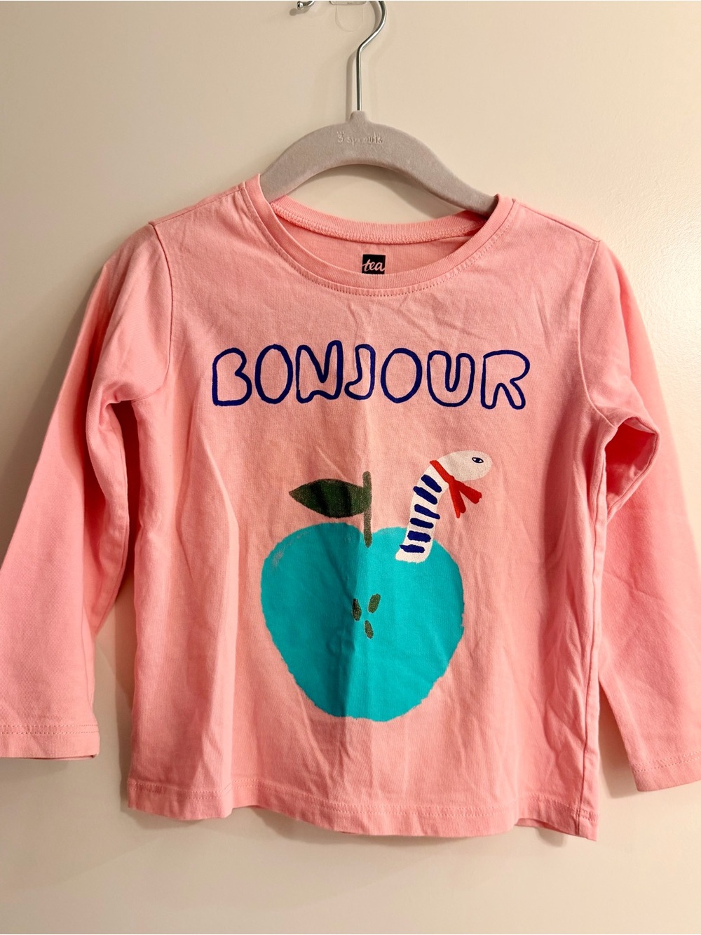 Tea Collection Double Sided 'Bonjour' Long-Sleeve Graphic Top